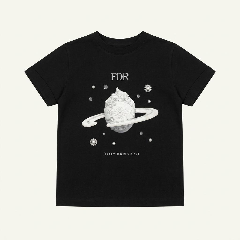 플로피디스크리서치 FDR 그래픽 반팔 티셔츠 블랙 1
