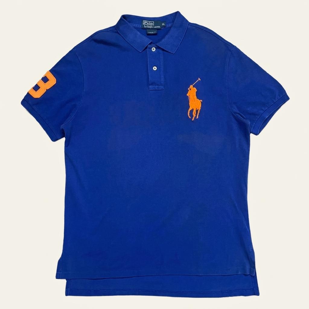 POLO RALPH LAUREN 빅포니 반팔 카라티 블루  XL 1