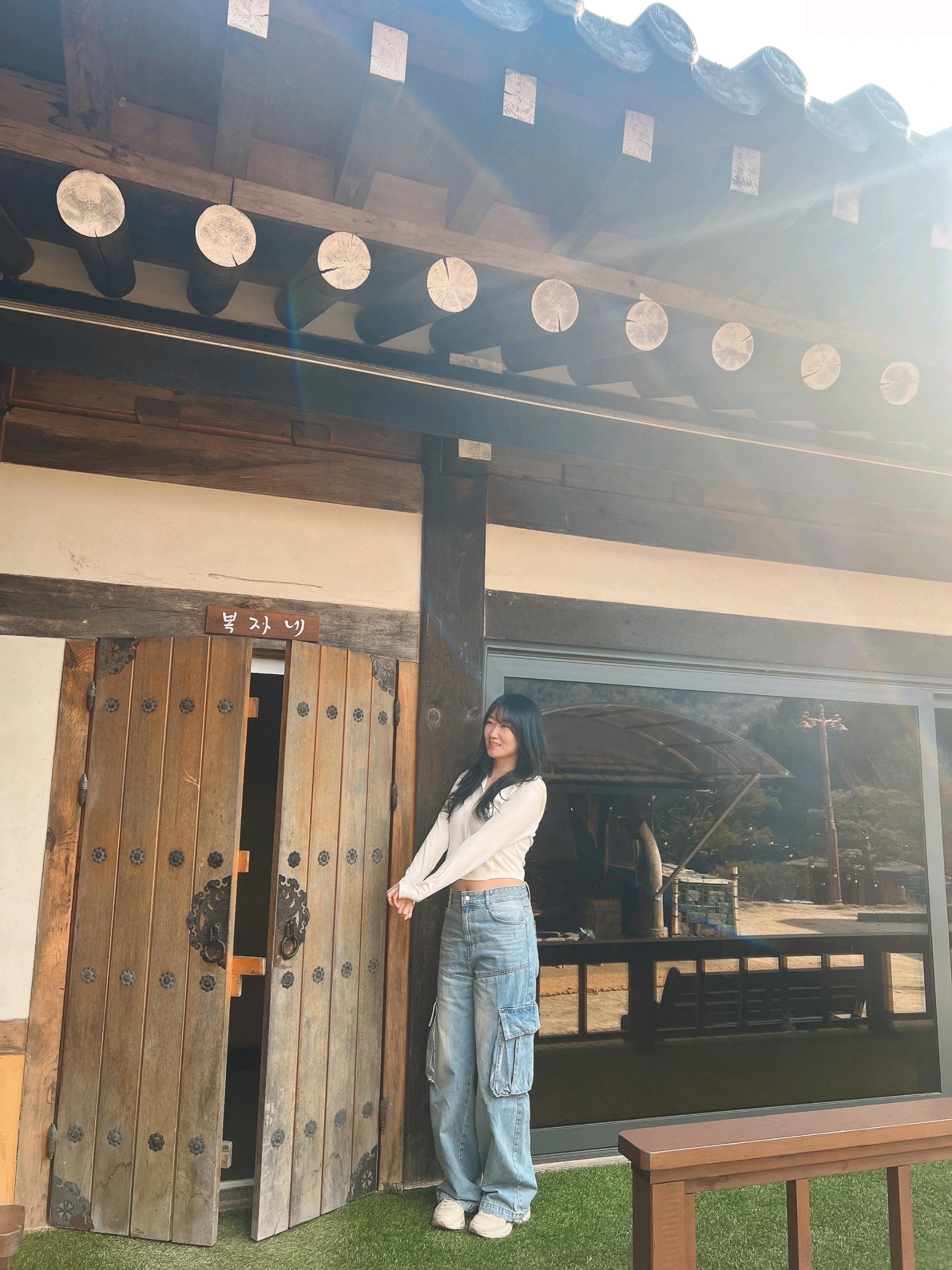 우아알롱 와이드 카고 데님 팬츠 중청 2