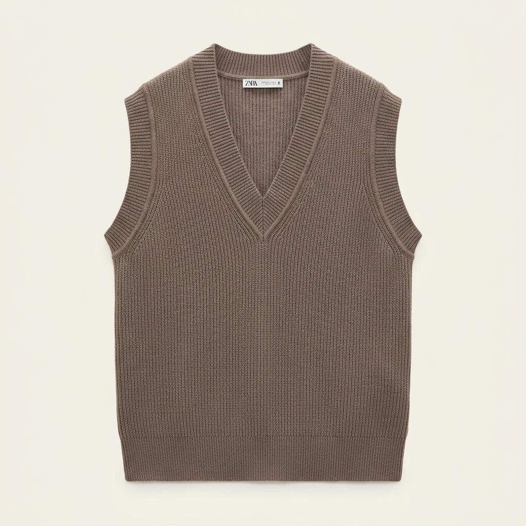 ZARA 브이넥 니트 조끼 1