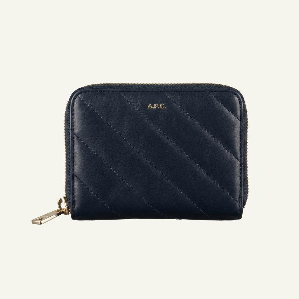 A.P.C. 아페쎄 퀼팅 가죽 반지갑 블랙 1