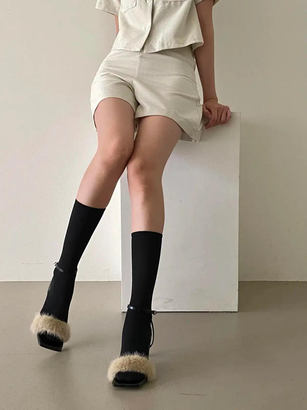 @세일 9385 리얼밍크 6cm 스트랩 샌들 240 블루-새상품 5