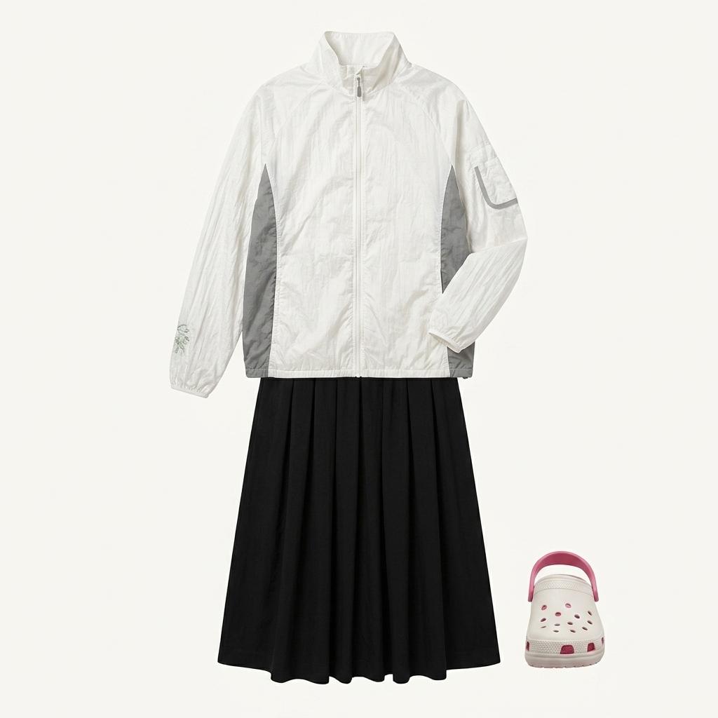 몽벨 초경량 화이트 그레이 바람막이 자켓 A3765 1