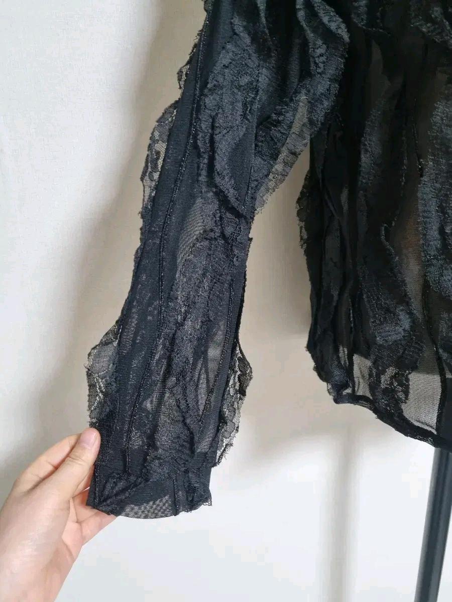 BL41물결레이스시스루블라우스 4