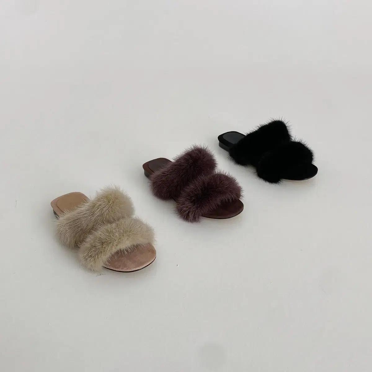 @세일 204 리얼 밍크퍼 러블리 슬리퍼 250 블랙-새상품 4