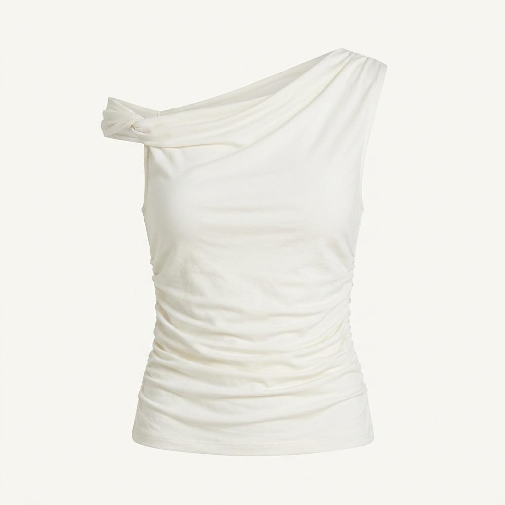 ARI COS TWISTED SHIRRLING TOP 아이보리