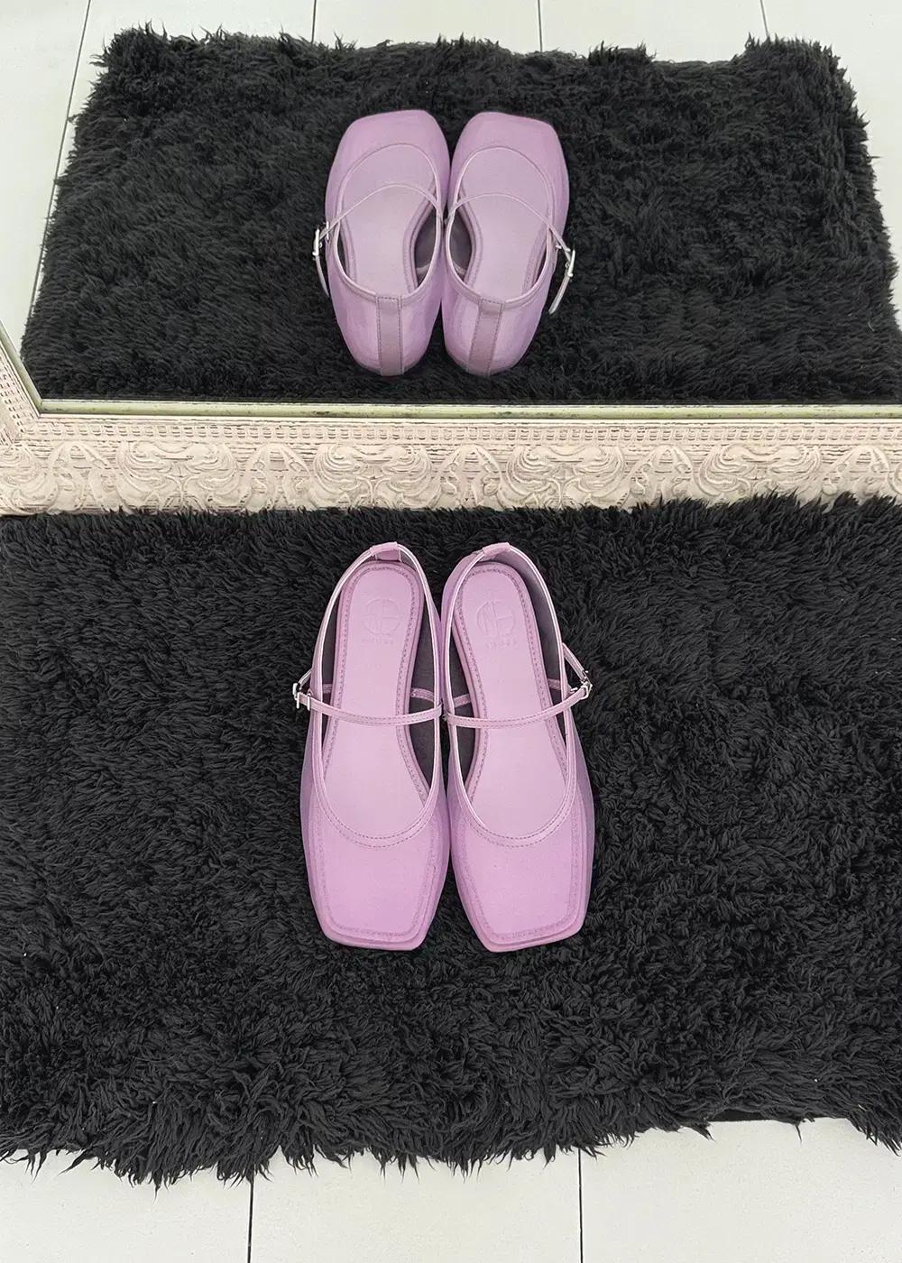 @9518 버클 스트랩 시스루 플랫슈즈 250 퍼플-새상품 2