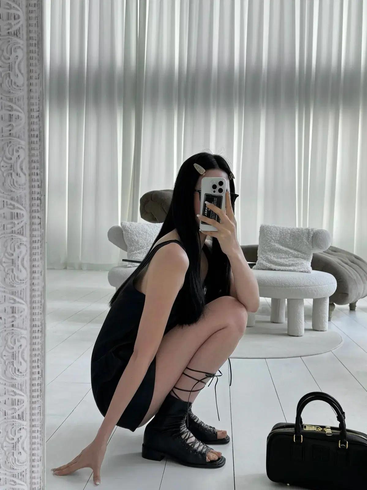 @9472 드레스업 부츠샌들 3cm 끈샌들 250 블랙-새상품 8