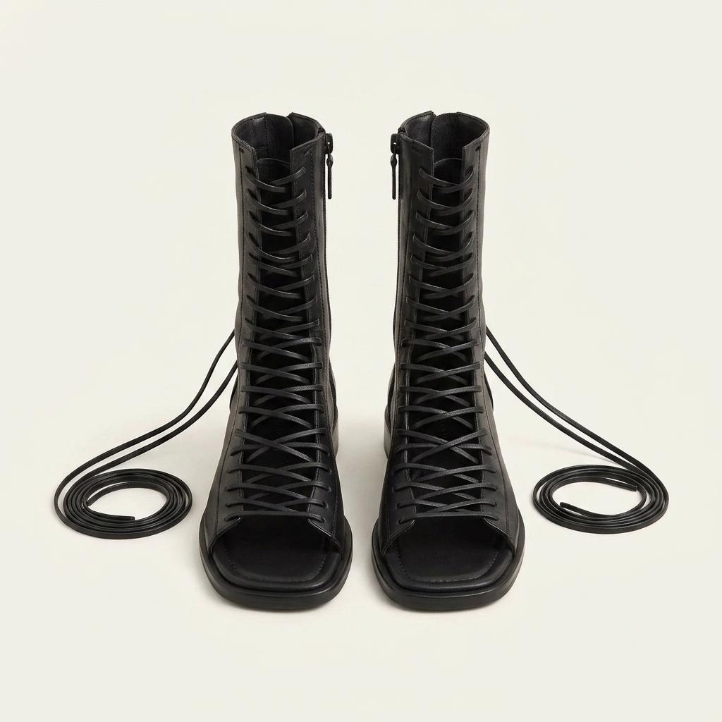 @9472 드레스업 부츠샌들 3cm 끈샌들 240 블랙-새상품 1