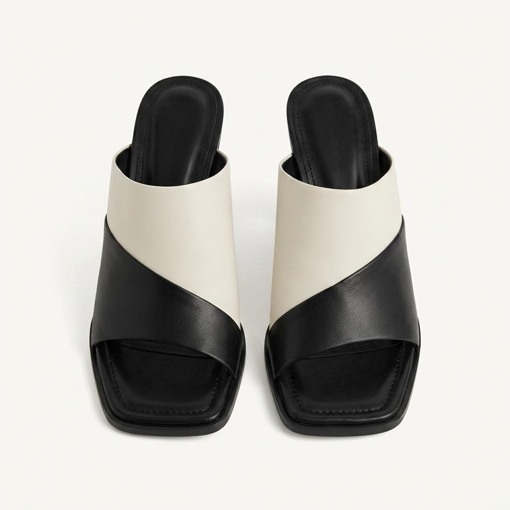 @세일 9420 투톤 샌들 8.5cm 뮬 245 아이보리-새상품 1