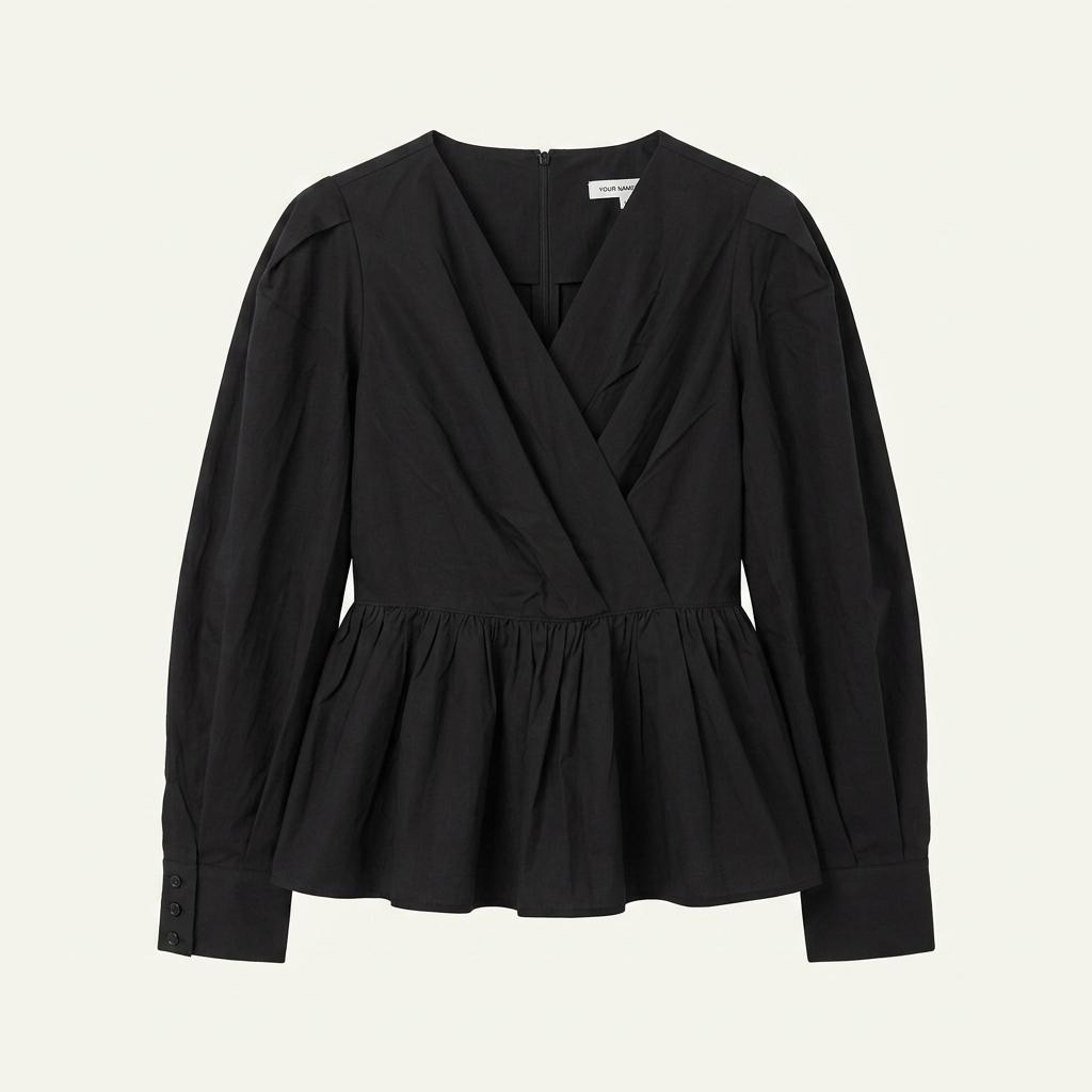 유어네임히어 벌룬 소매 페플럼 블라우스 1