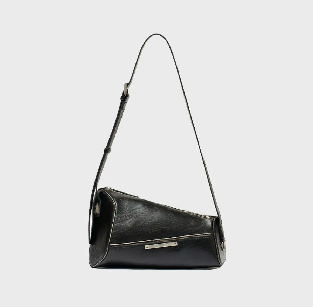 Dirty Washed Diagonal Bag in Black 2