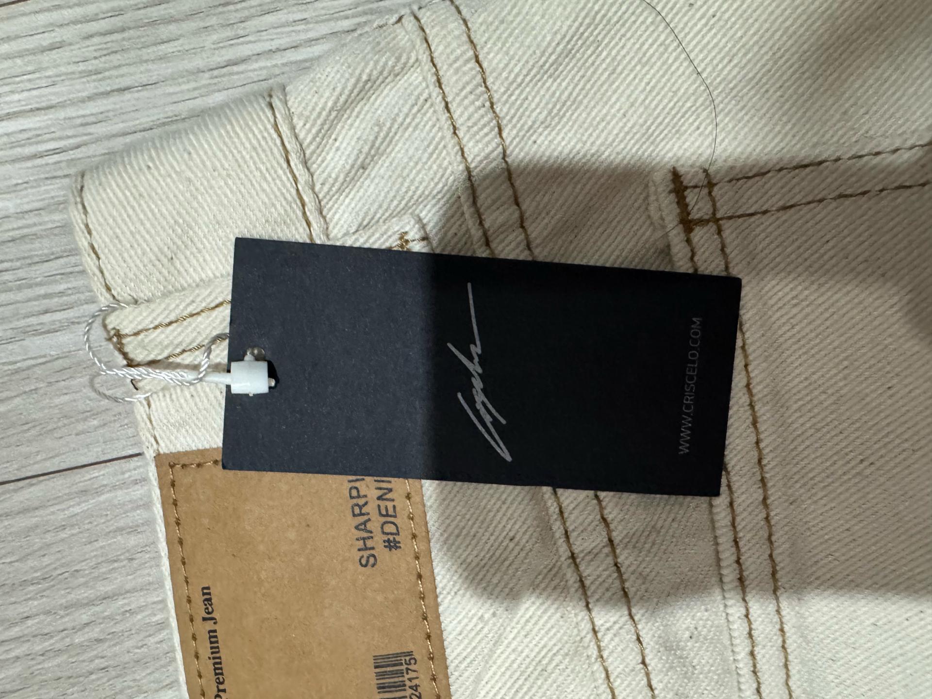 크리스첼로 코튼 일자 데님 팬츠 아이보리 4