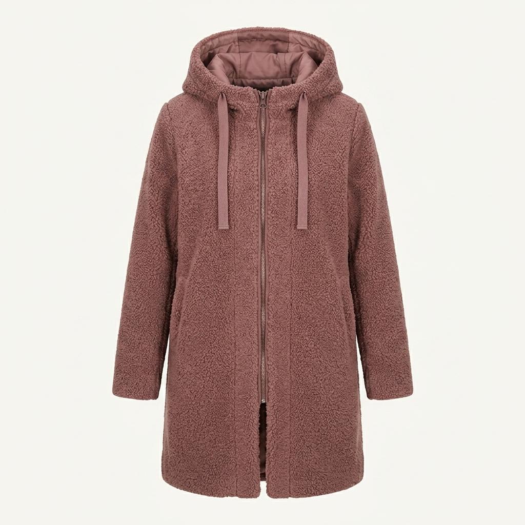 마르조 후디 플리스 롱 자켓 핑크 1