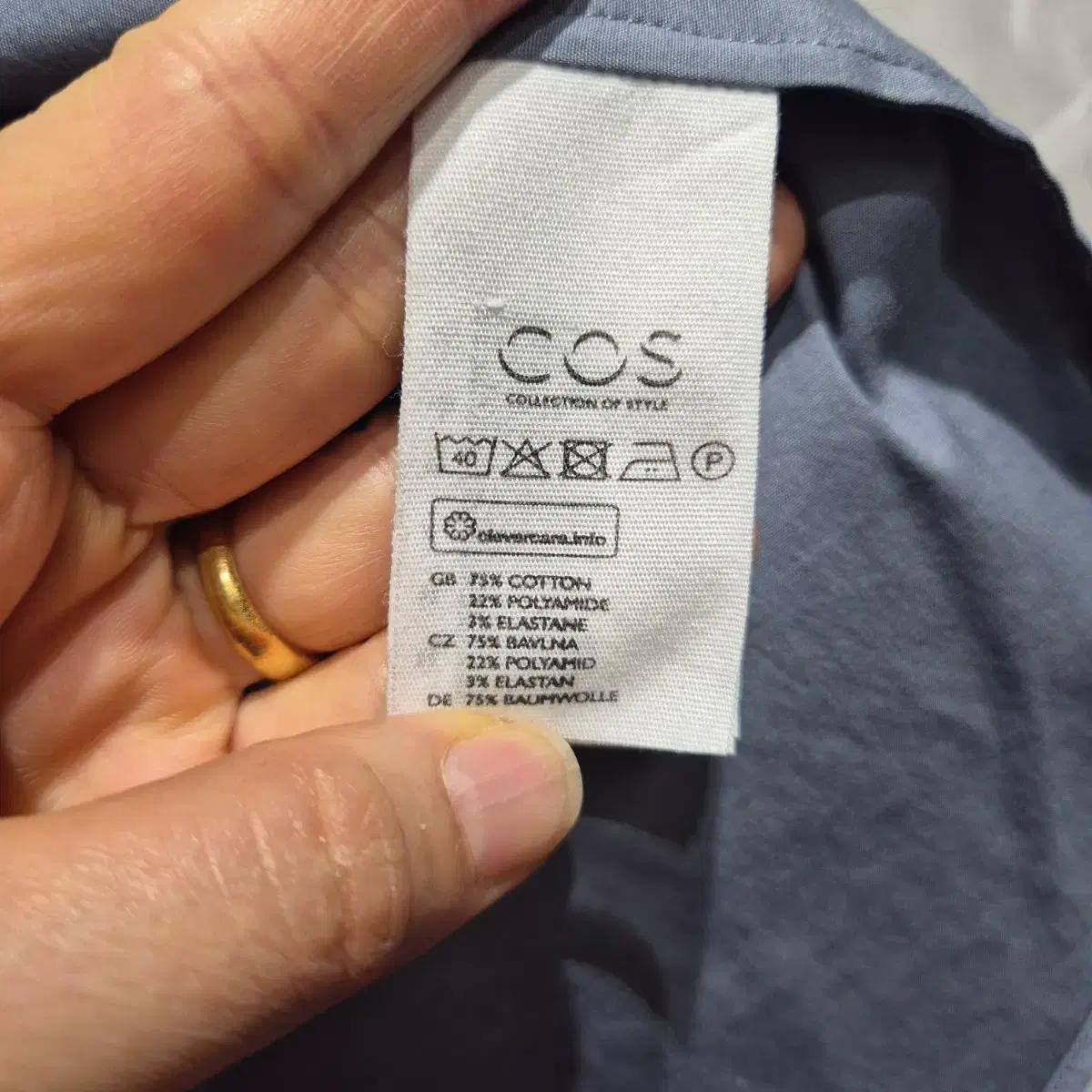 COS 코스 차이나카라 셔츠 블루 4