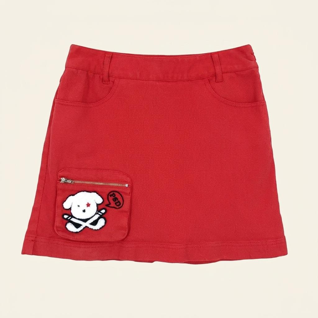 파사디 여성 춘하 스판 코튼 미니스커트 레드64 (HU44488) 1