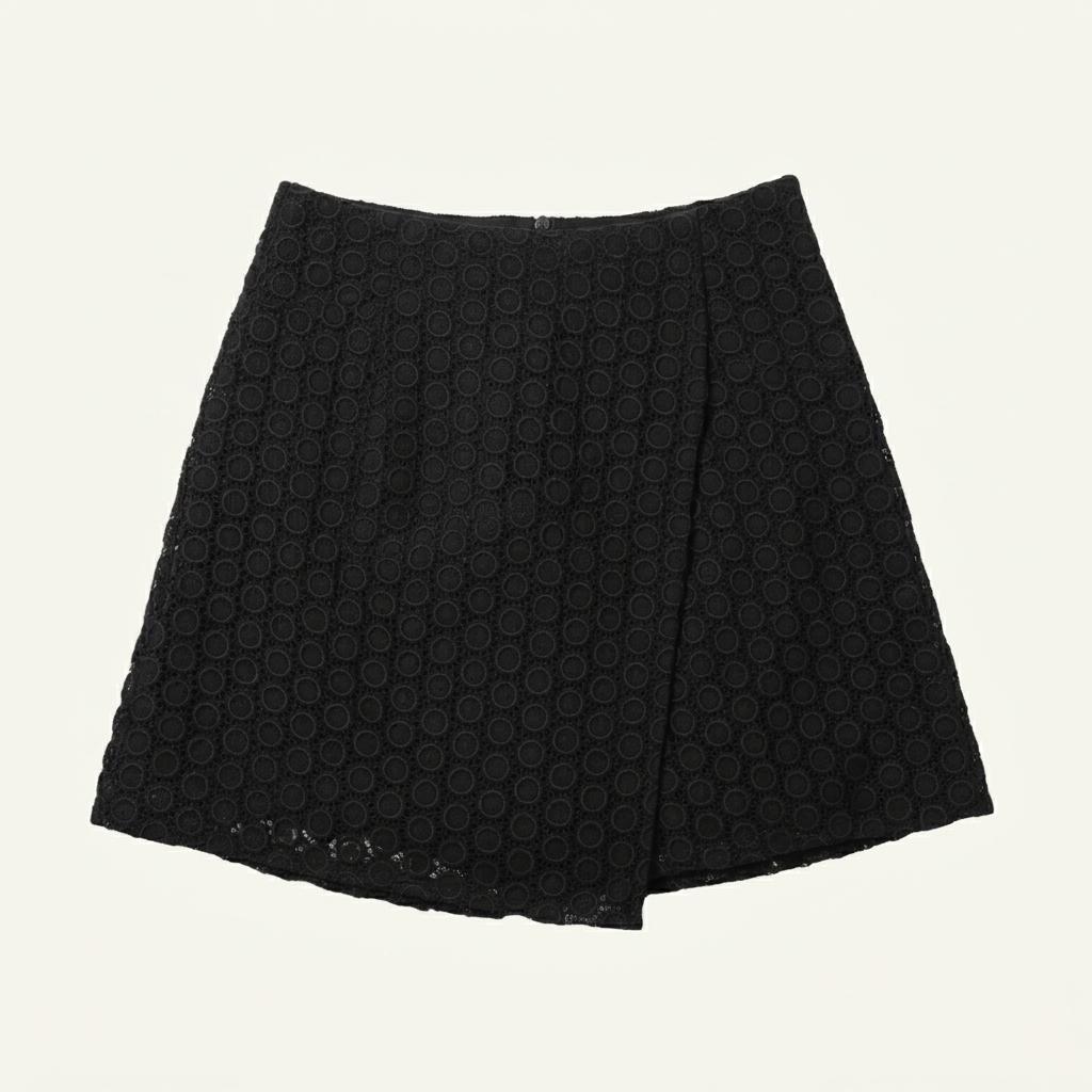버버리 정품 블랙 레이스 랩 스커트 (UK 8) 1