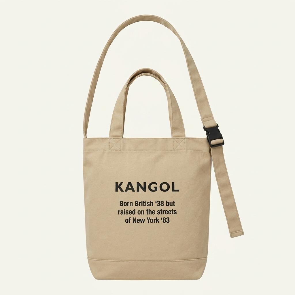 [KANGOL] 캉골 레터링 캔버스 에코백 베이지 1