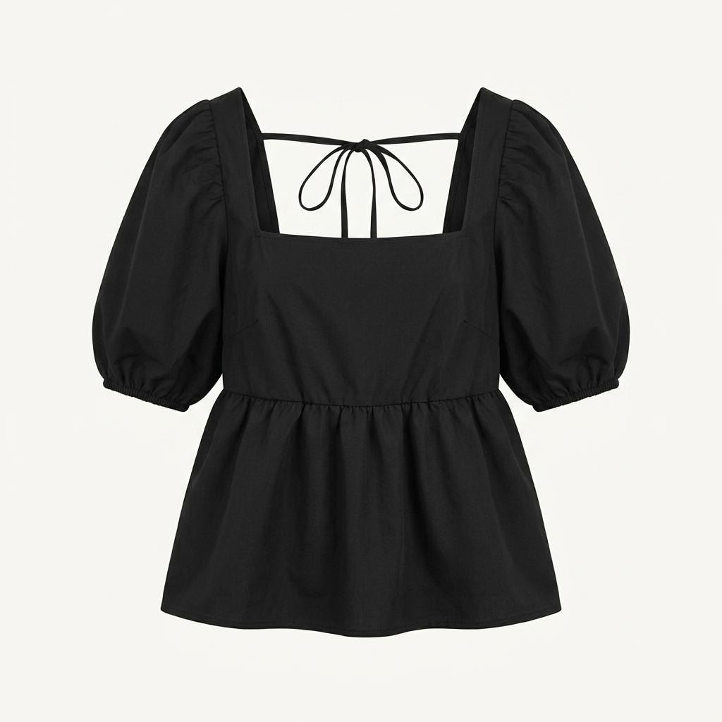 H&M Divided 스퀘어넥 퍼프 슬리브 블라우스 1