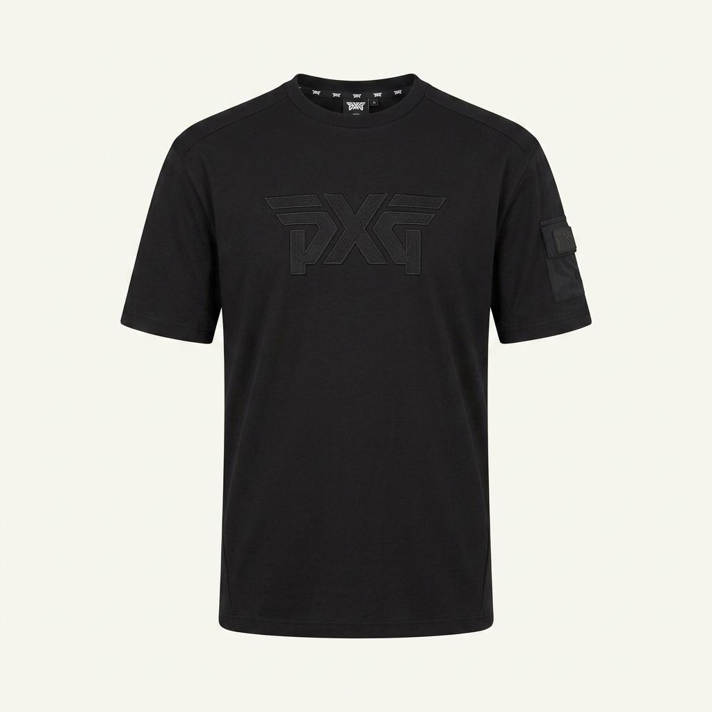 남0008275 PXG 로고 엠보 반팔 티셔츠 블랙 1