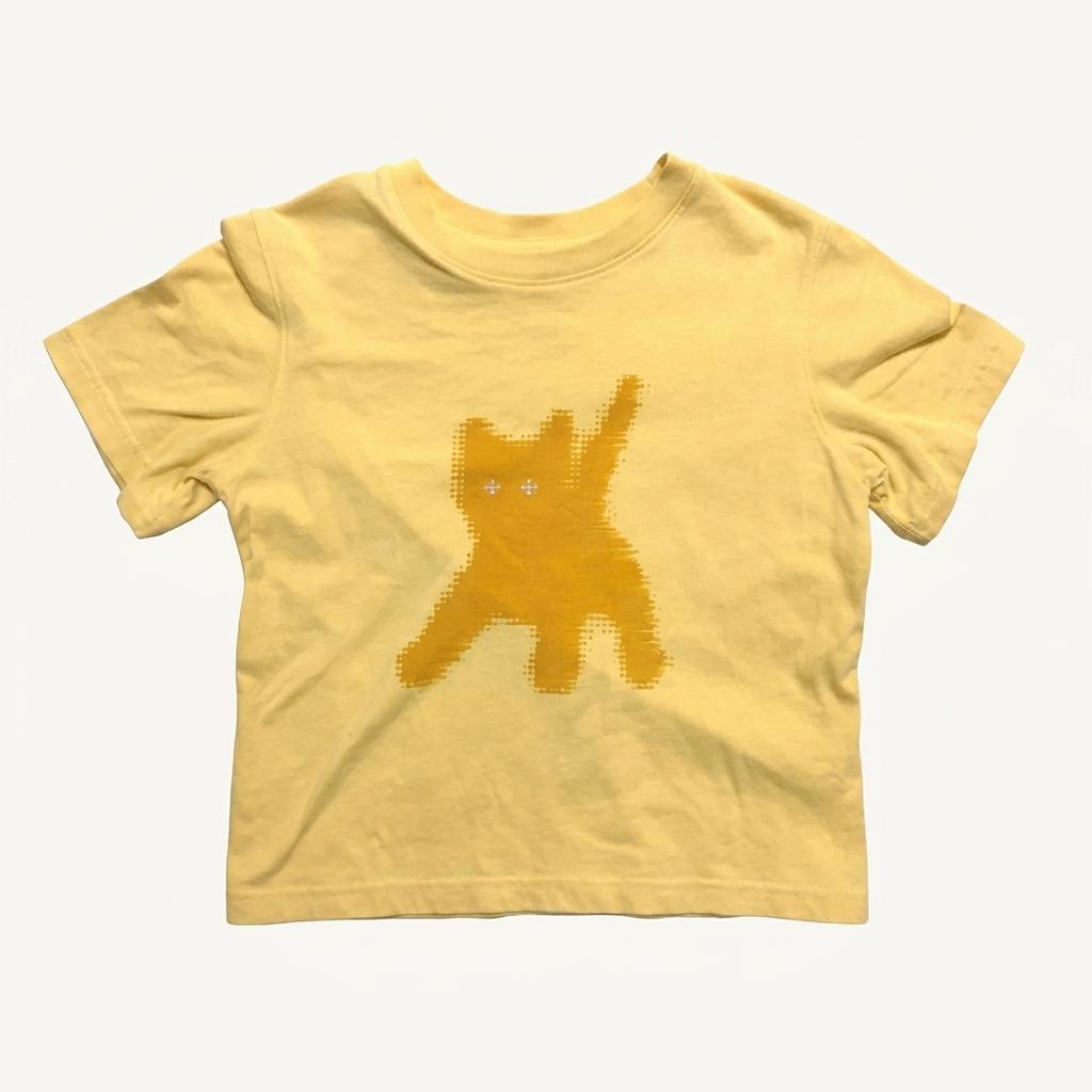 FLASHED CATS EYE CROP T-SHIRTS [Yellow] 1