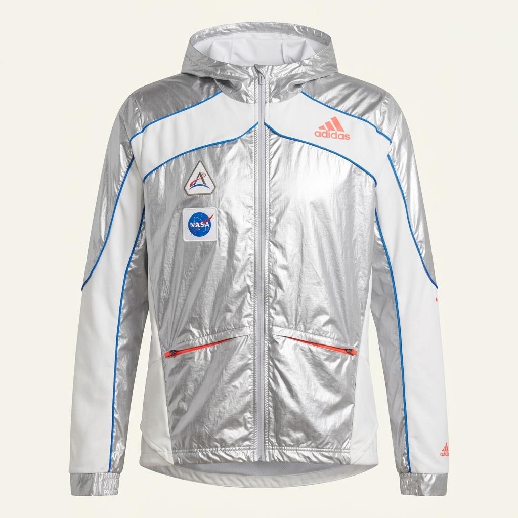 아디다스 NASA 콜라보 실버 바람막이 재킷 1