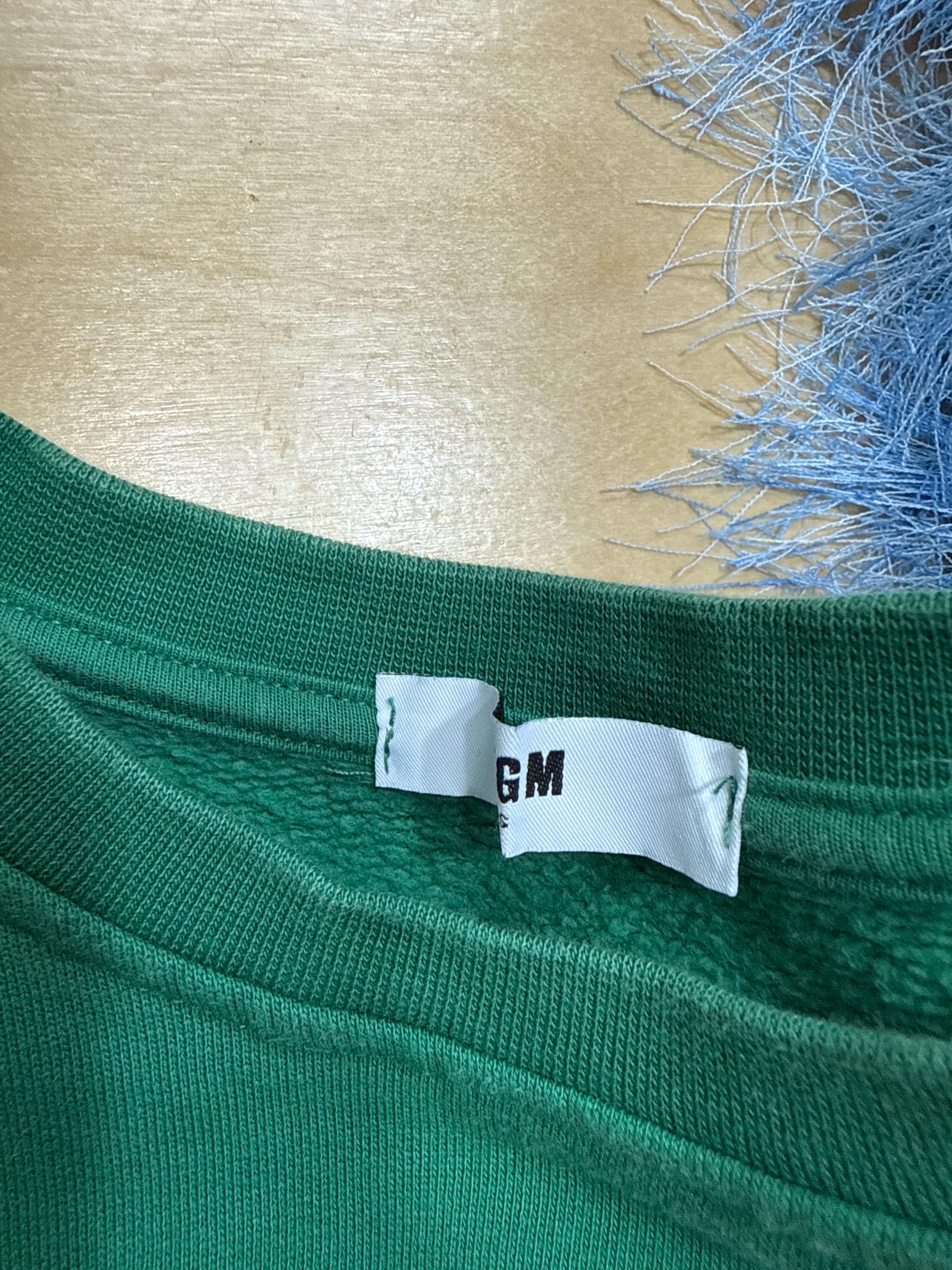 MSGM 키즈 로고 레터링 기모 맨투맨 그린 5
