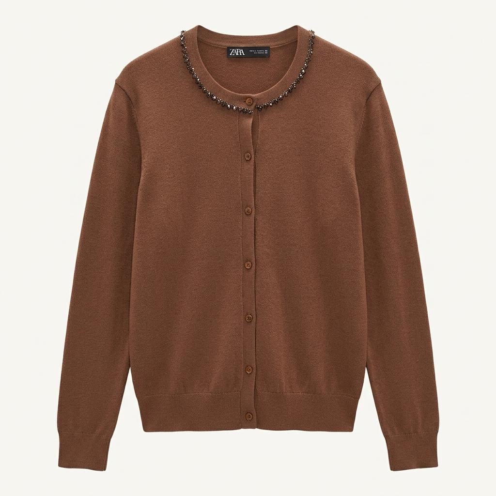 ZARA 카디건 브라운
