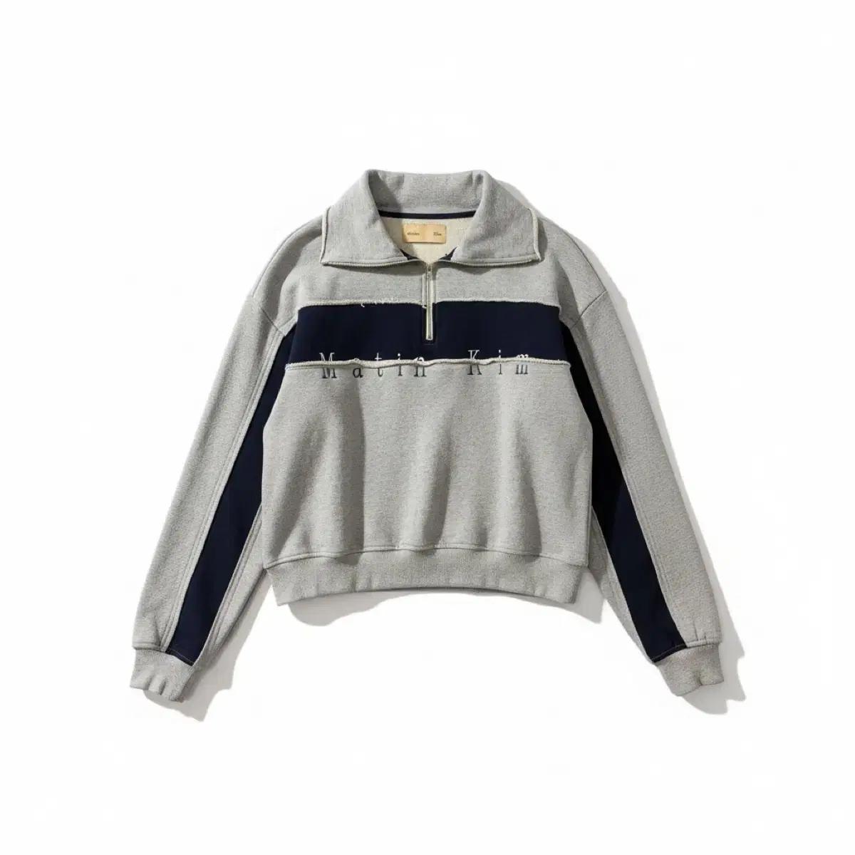 Matin Kim logo half zip sweatshirt S 2