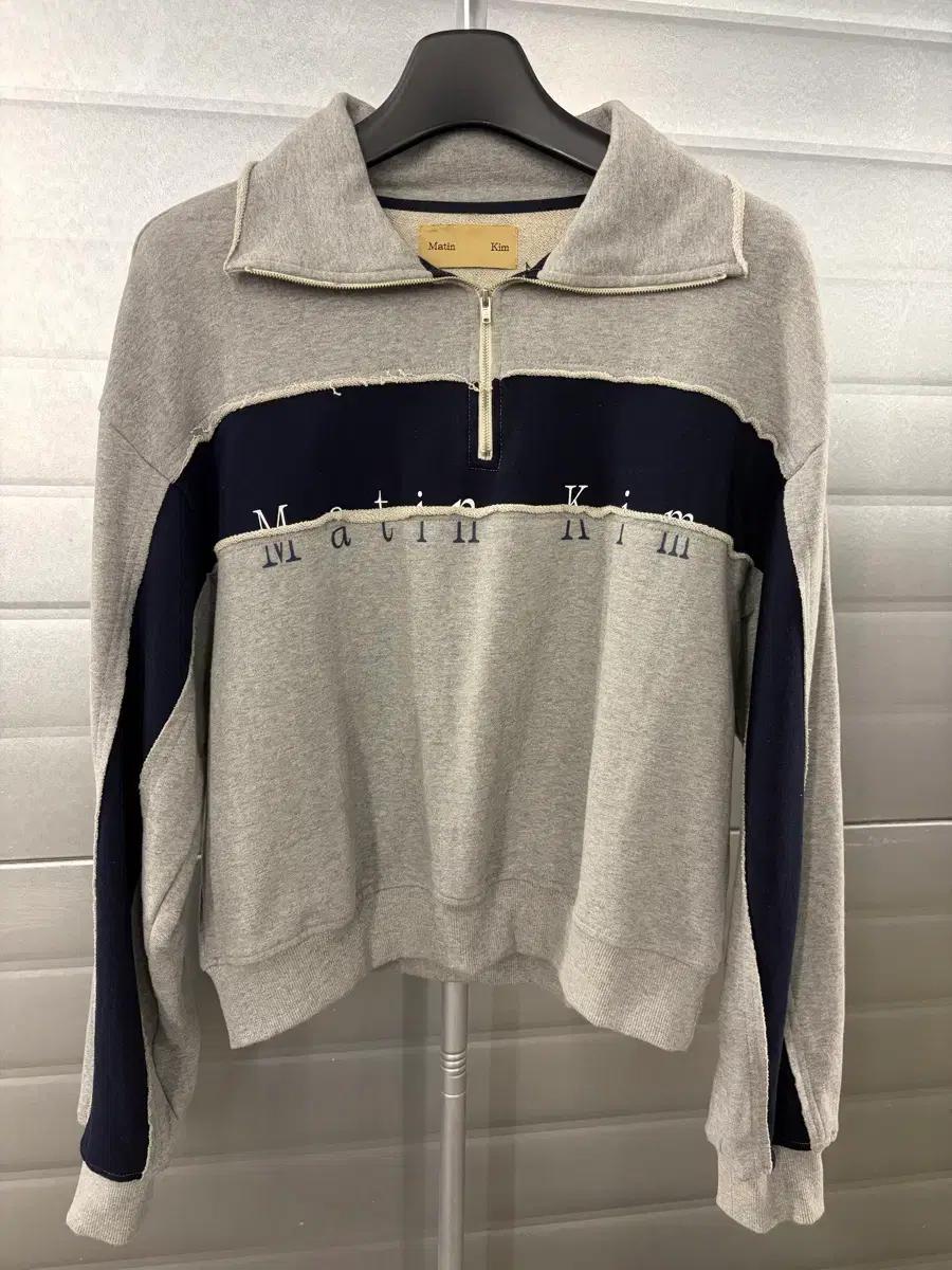 Matin Kim logo half zip sweatshirt S 3