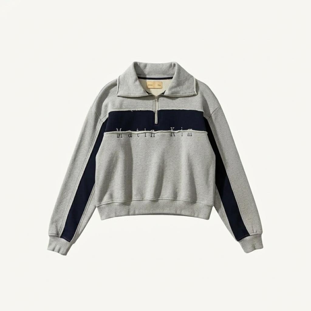 Matin Kim logo half zip sweatshirt S 1