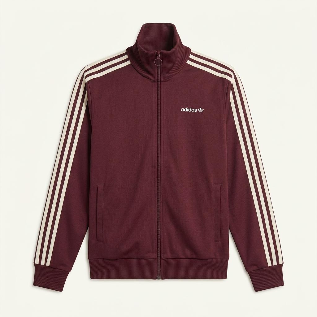 00s Adidas 버건디 베어 그래픽 트랙탑 1