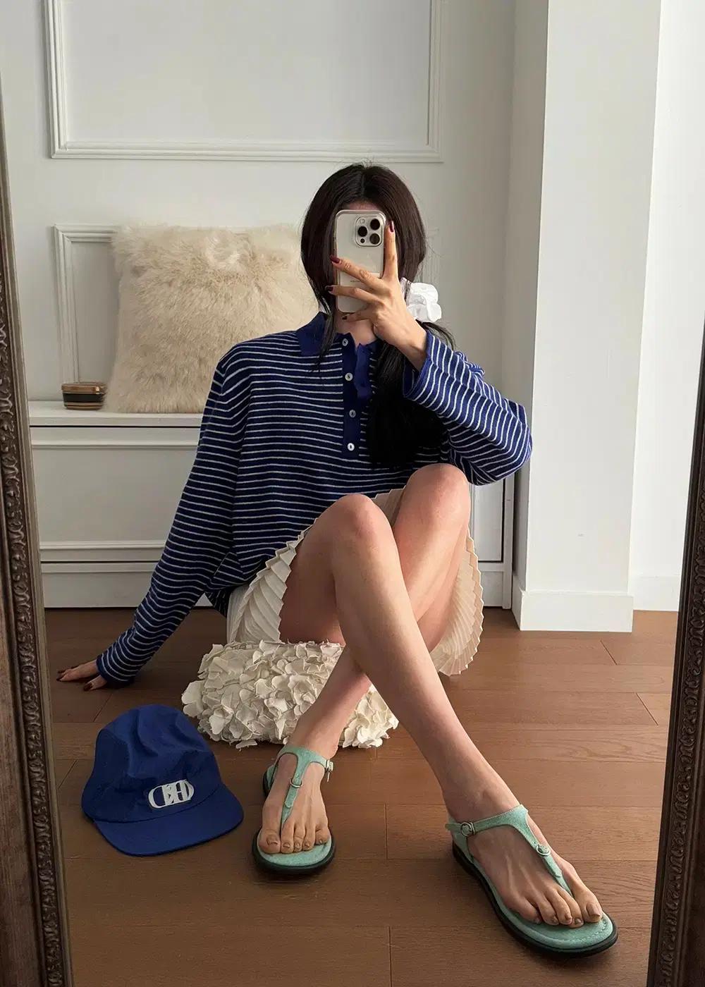 @9530 물나염 쪼리샌들 240 민트-새상품 8