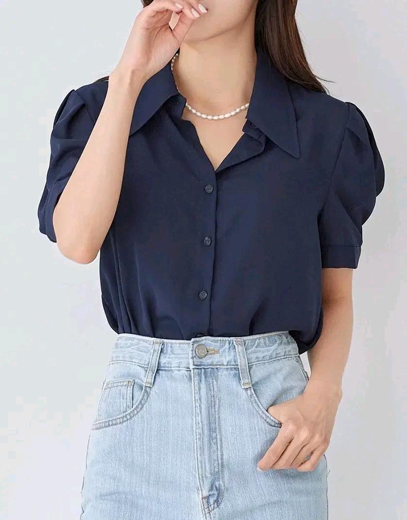 BL181큰카라베이직네이비실켓셔츠(새상품) 5