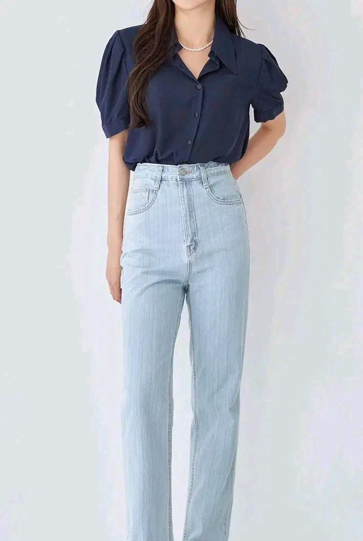 BL181큰카라베이직네이비실켓셔츠(새상품) 6