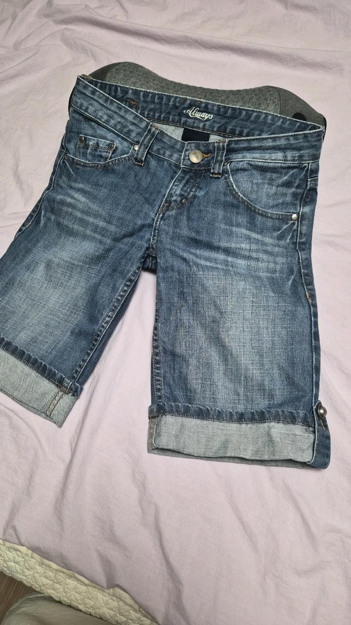 톰보이진 워싱 데님 반바지 5부 청팬츠 블루 2