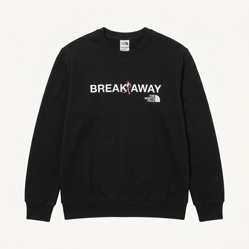 노스페이스 BREAKAWAY 그래픽 맨투맨 블랙 1