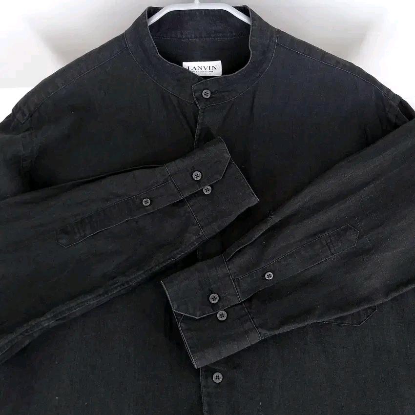 랑방 남성 춘하 차이나카라 린넨셔츠 블랙L (HU44548) 4