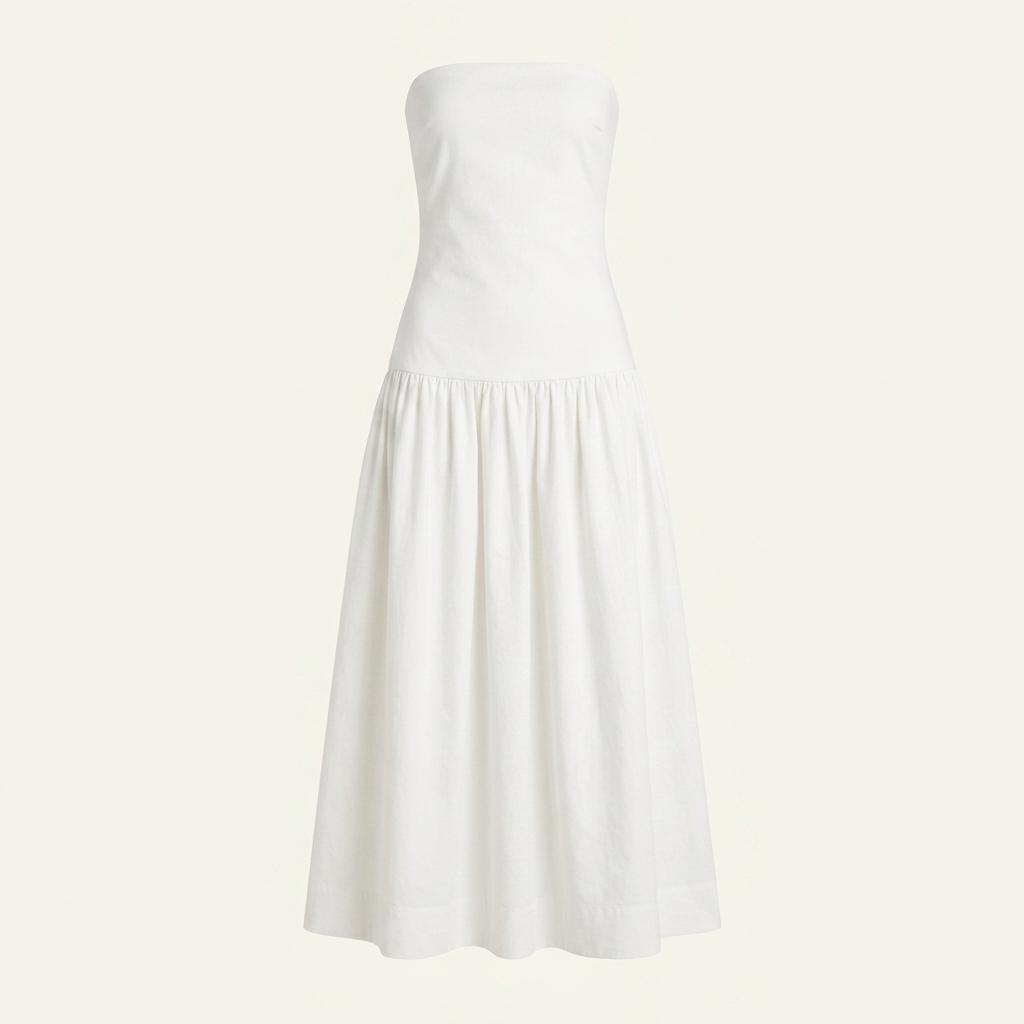 르하스 TUBE TOP NATURAL FLARE DRESS_IVORY 1