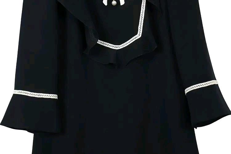 케네스레이디  라인 배색 리본 타이 원피스 5