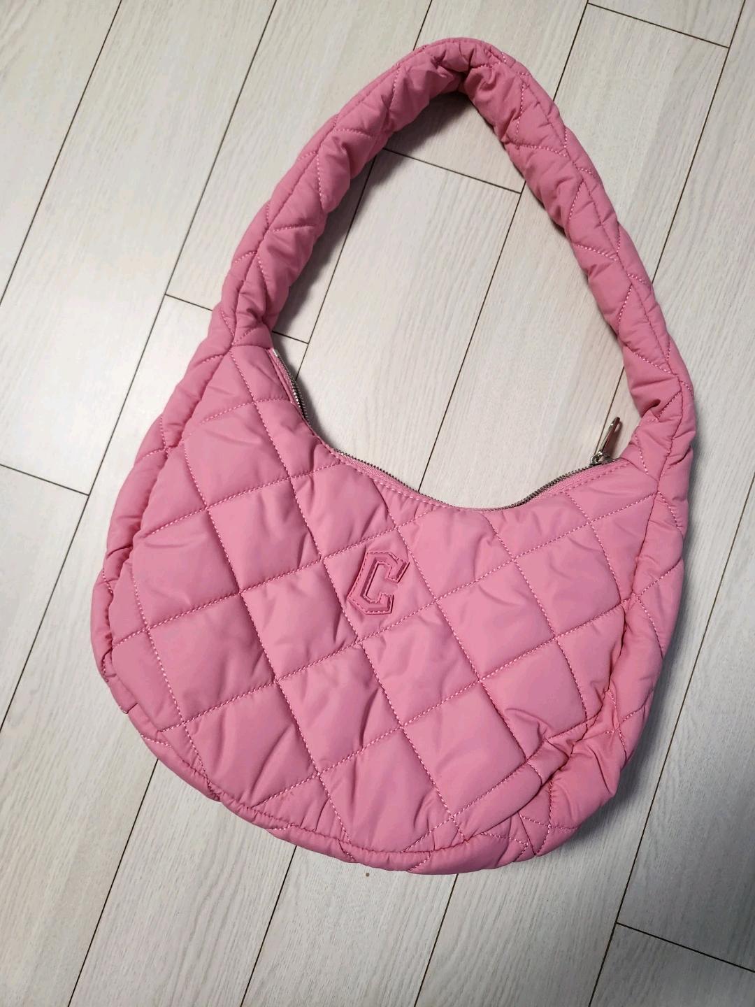 새상품급)MLB퀼팅 호보백 미디움 CLE (Pink) 2