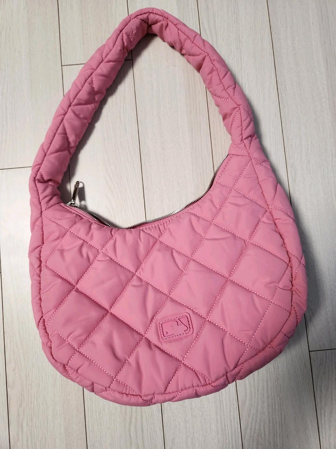새상품급)MLB퀼팅 호보백 미디움 CLE (Pink) 8