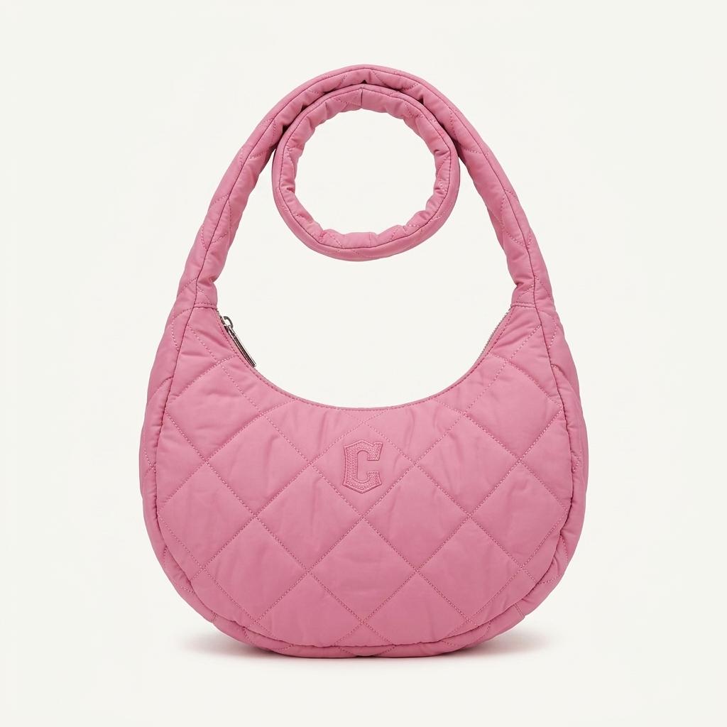 새상품급)MLB퀼팅 호보백 미디움 CLE (Pink) 1