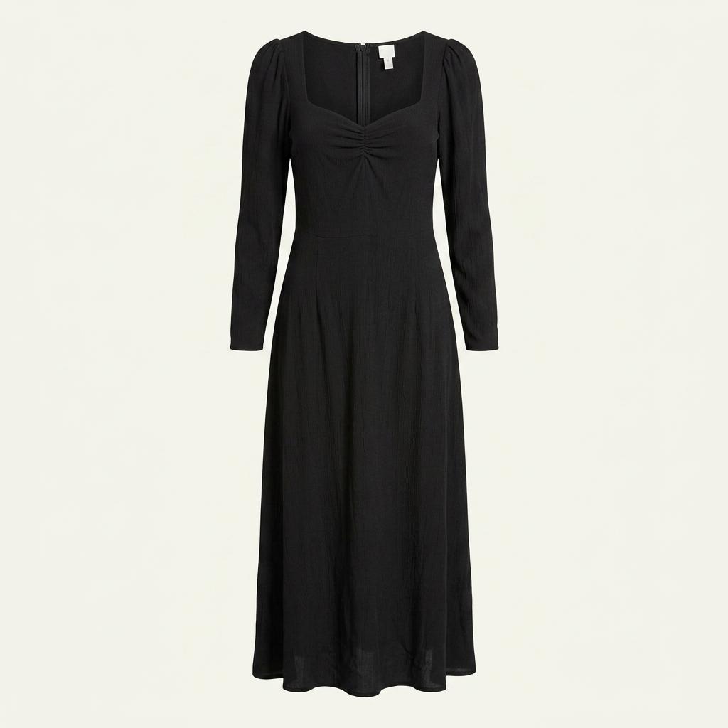H&M 블랙 스퀘어넥 롱 원피스 1