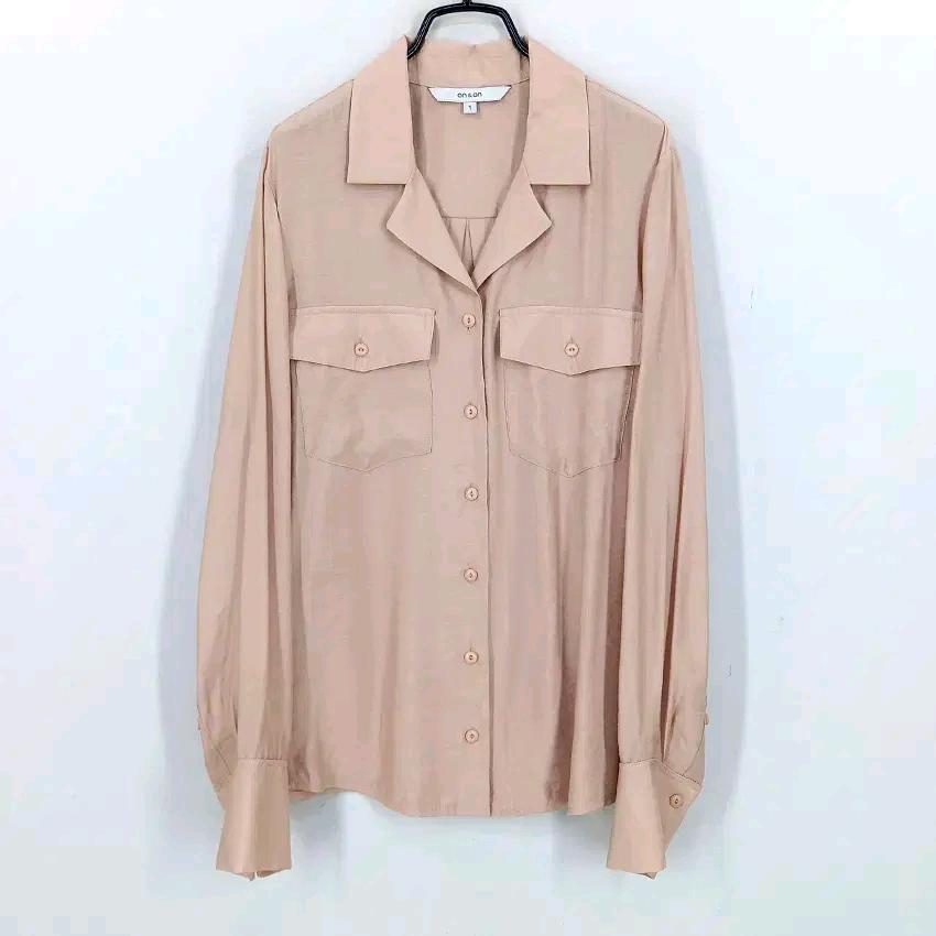 온앤온 여 춘하 루즈핏 레이온블라우스 핑크베이지85(HU44565) 2