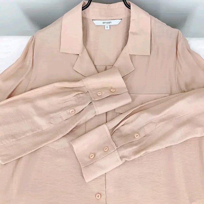 온앤온 여 춘하 루즈핏 레이온블라우스 핑크베이지85(HU44565) 4