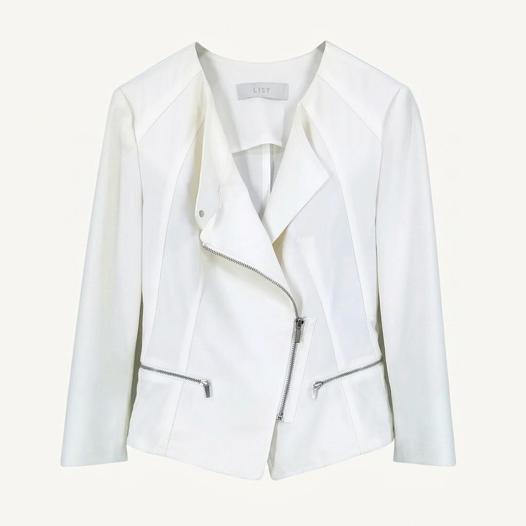 리스트 여 춘하 7부 스판끼 마혼방집업자켓 아이보리 (HU44593) 1