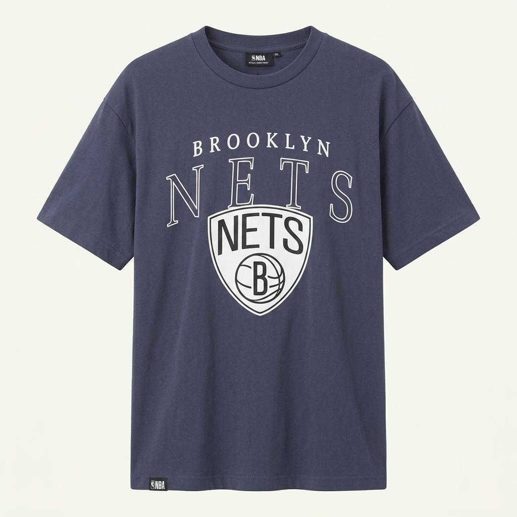 NBA 브루클린 네츠 그래픽 반팔 티셔츠 네이비 1