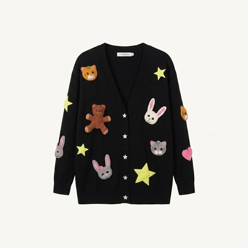 Alice + Olivia 블랙 자수 포인트 가디건 1