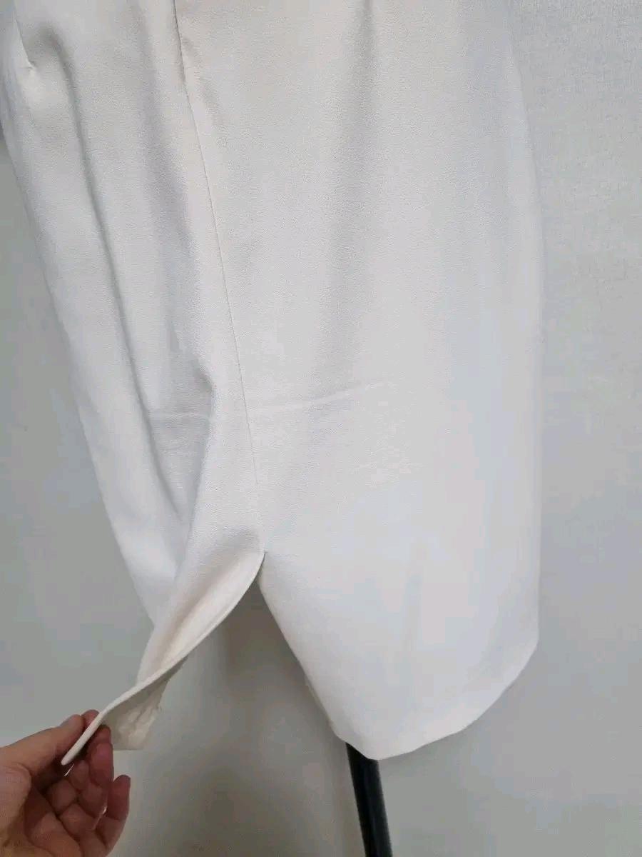 OP114 화이트 반팔 버튼 원피스 6